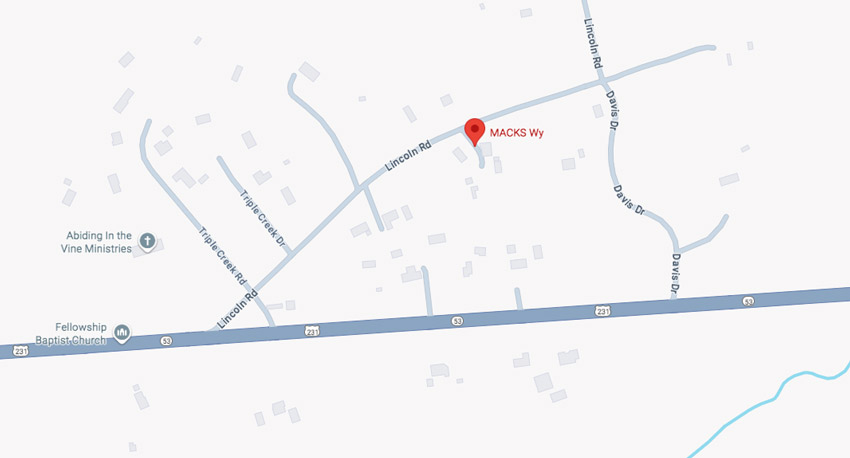 The fatal dog attack occurred on Macks Way in Cleveland, Alabama.